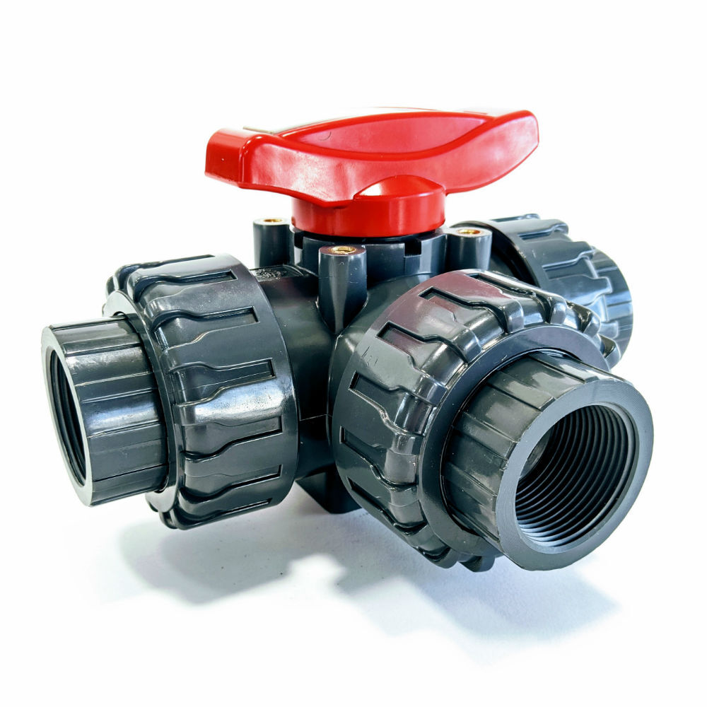 Lever Operated PVC 3 way Ball Valve