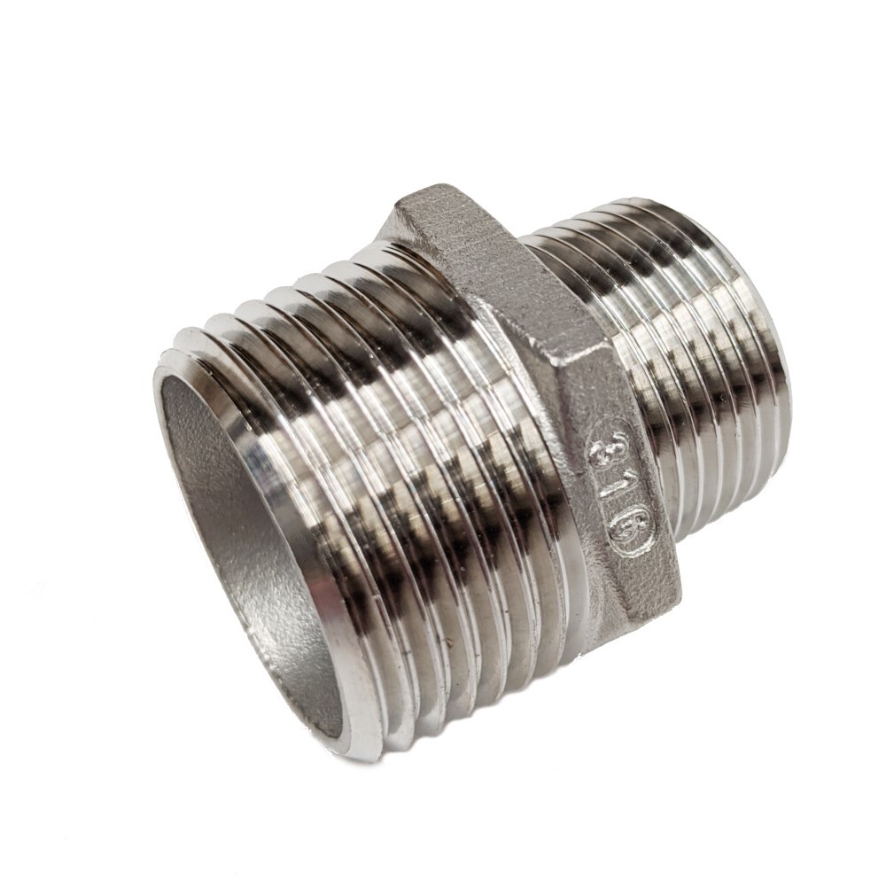 Hexagon Reducing Nipple 316 Stainless Steel Fitting Adaptor 