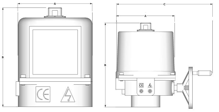 90 degree turn electric actuator