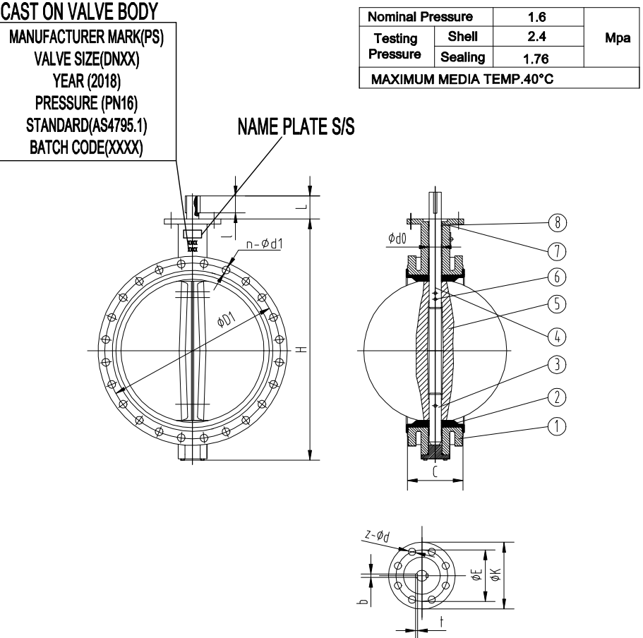 Double Flanged Butterfly Valve 700mm to 1200mm