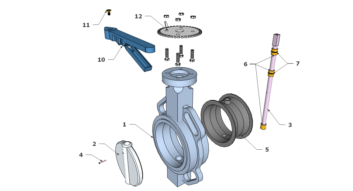Double Acting Wafer Butterfly Valve 304 Stainless Steel Disc