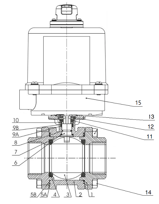 FIRE SAFE BALL VALVE ELECTRIC ACTUATED CONSTRUCTION