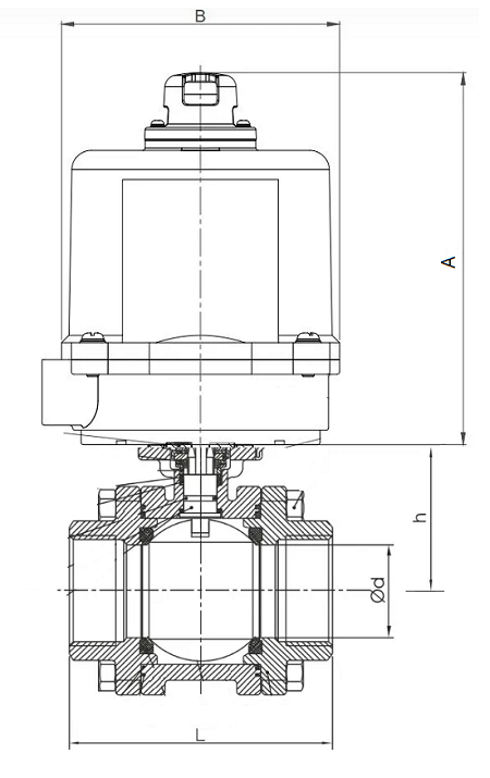 fire safe ball valve electric actuated dimensions