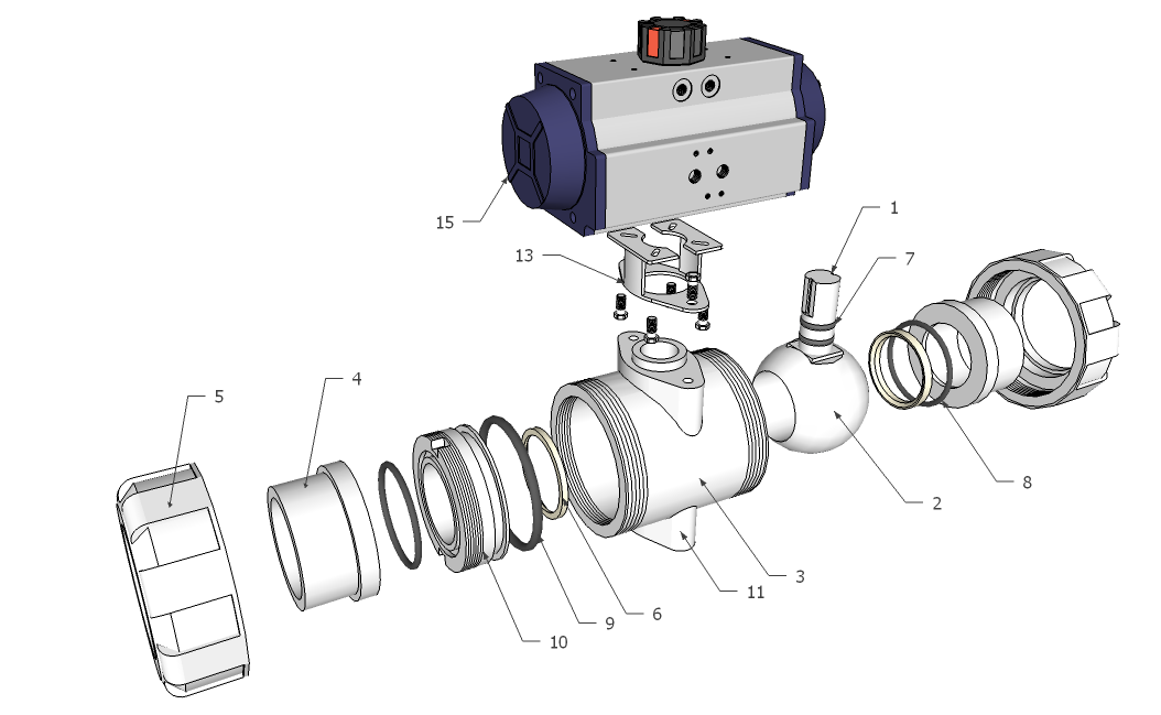 Spring Return PVC Ball Valve