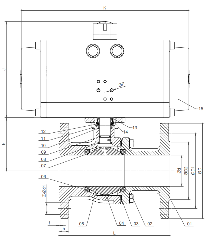 Double Acting Flanged Fire Safe Cast Steel Ball Valve