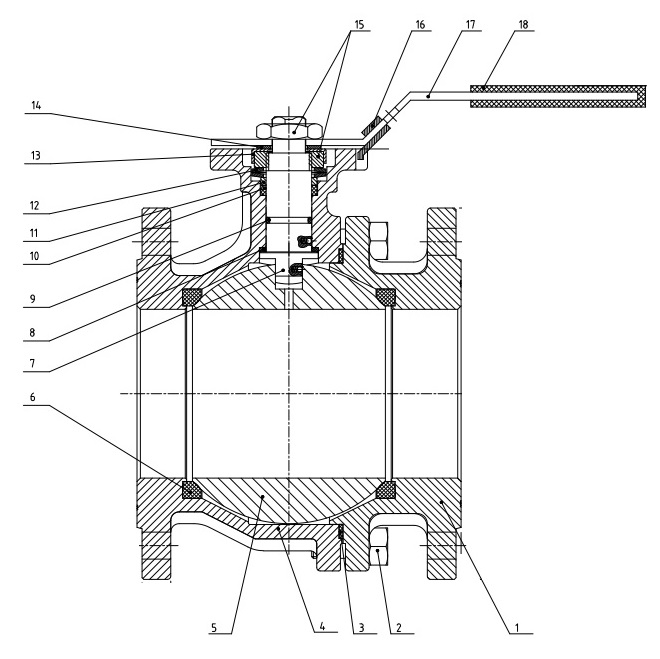 2 PIECE FLANGED BALL VALVE DIN CONSTRUCTION