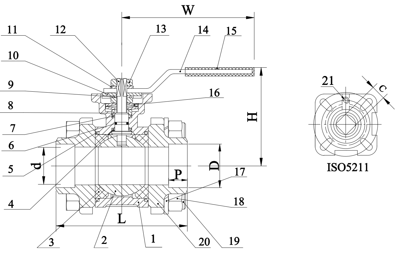 Socket Weld Ball Valve Dimensions