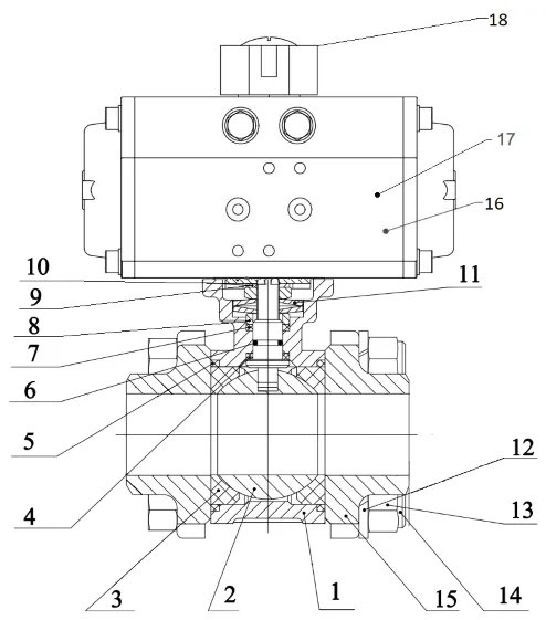 BUTWELD BALL VALVE PNEUMATIC ACTUATED