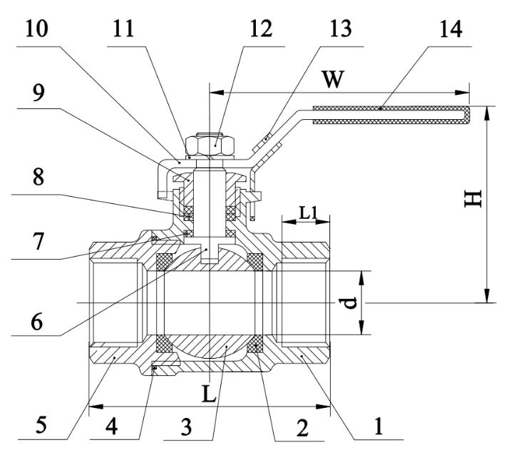 316 Stainless Steel 2 piece ball valve