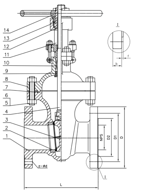 ANSI300 Flanged Carbon Steel WCB Gate Valve