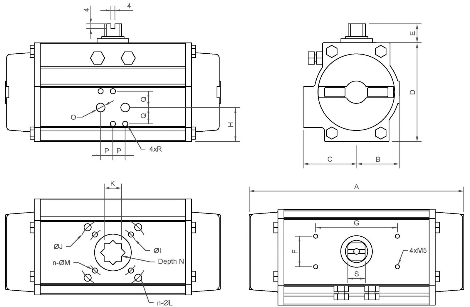 Spring Return Pneumatic Actuator