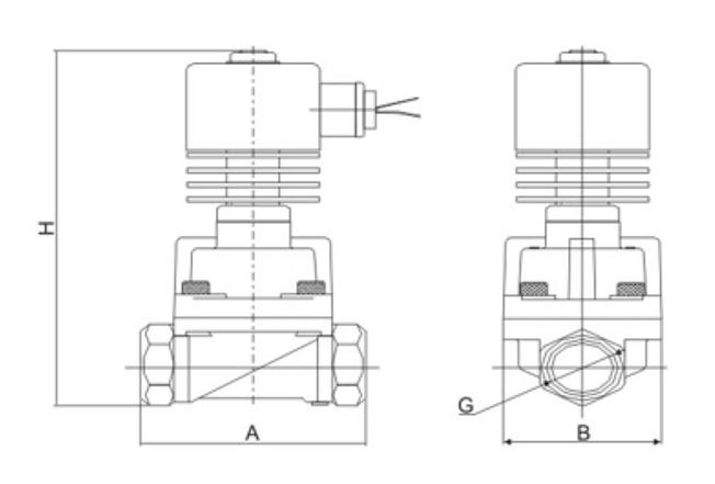 Stainless Steel Normally Closed Differential Very High Temperature Solenoid Valve