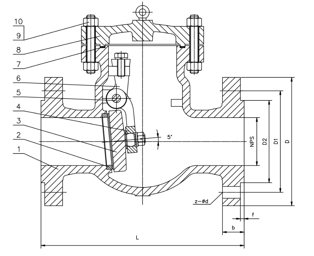 Check Valve Dimensions Chart