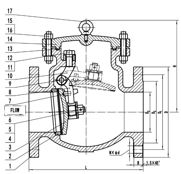 WCB Swing Check Dimensions
