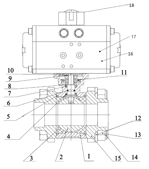 SOCKET WELD BALL VALVE PNEUMATIC ACTUATED