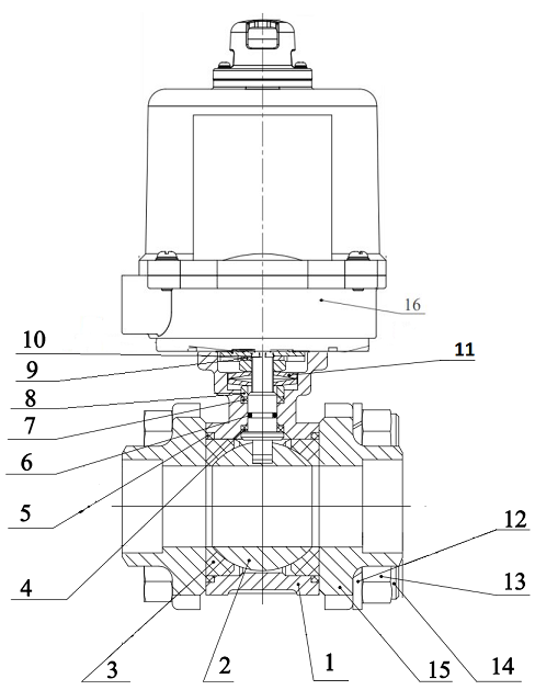 Socket weld ball valve electric actuated