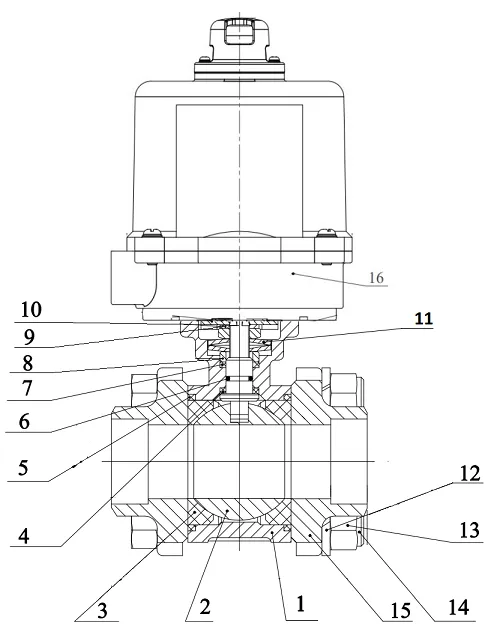 Socket weld ball valve electric actuated