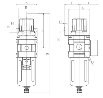 Air Filter Regulator Dimensions