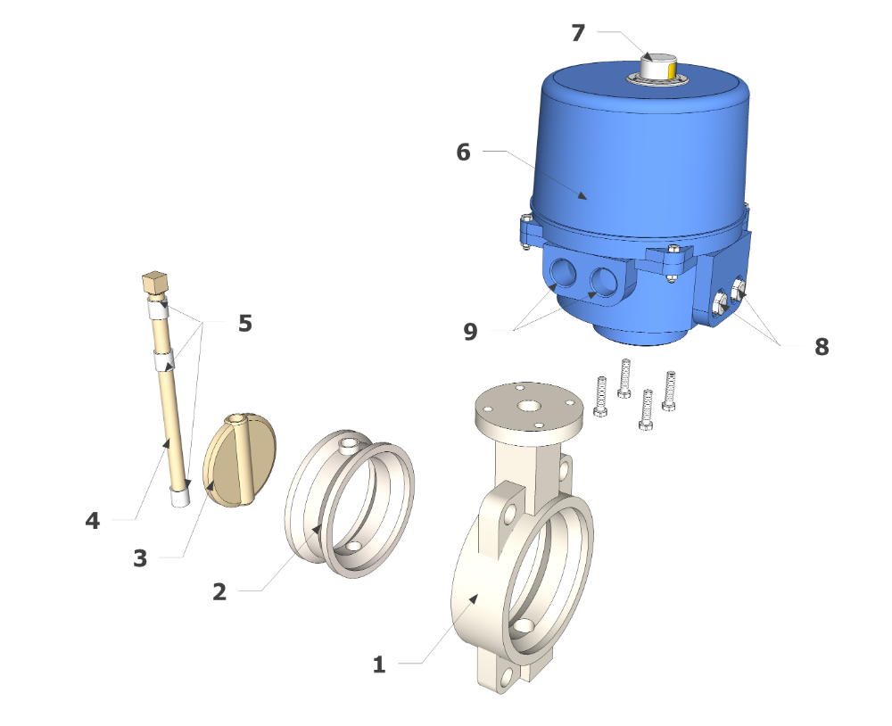 Stainless Steel Electric Butterfly Valve Construction