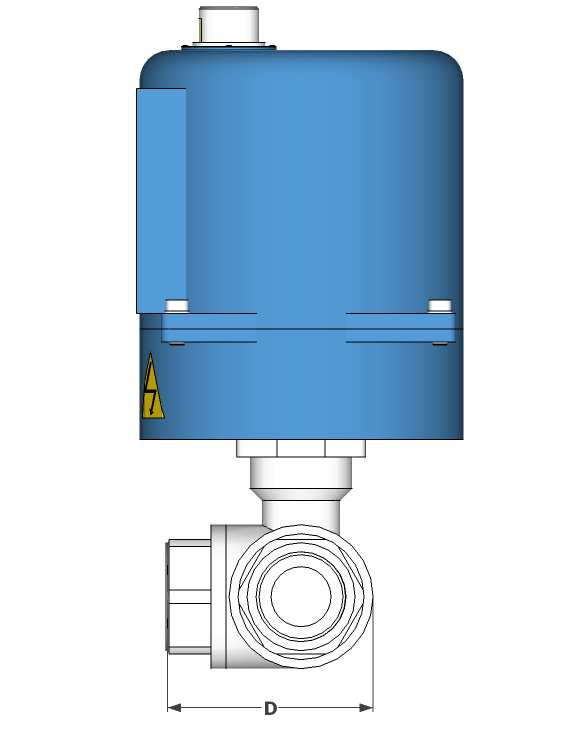 3 way electrically actuated nickel plated brass ball valve