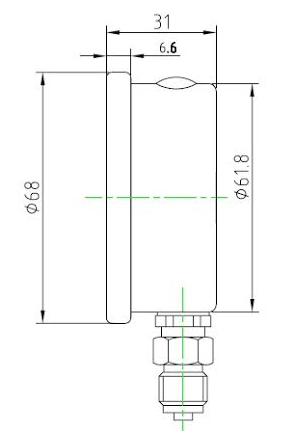 63mm Stainless Steel Bottom Entry Pressure gauge
