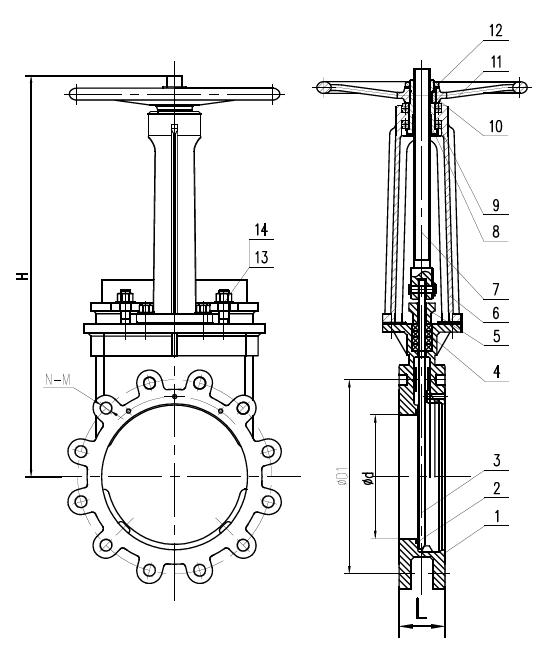 Stainless Steel Hand Wheel Knife Gate Valve