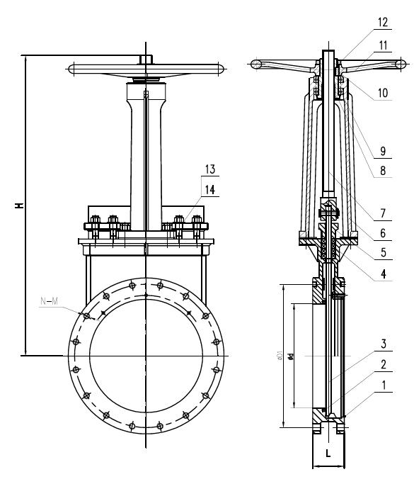 Stainless Steel Manual Knife Gate Valve