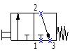 3 way 2 position raised button spring return valve