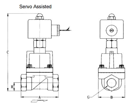 316 Stainless Steel Normally Open Differential Solenoid Valve