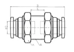 Bulkhead Connector Push Fit Fitting