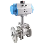High Temperature DIN Stainless Steel Flanged Spring Return Ball Valve