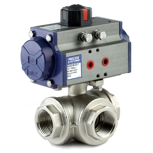 3 way Double Acting Nickel Plated Brass Ball Valve